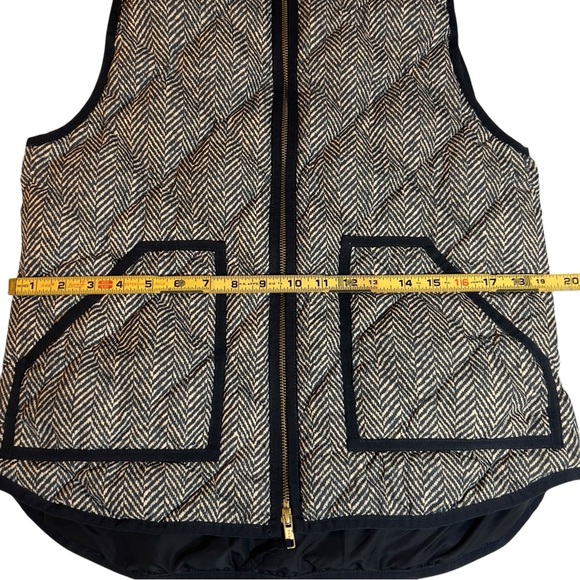 J.Crew Herringbone Quilted Down Filled Cozy Hiking Preppy Full Zip Puffer Vest - Picture 8 of 13